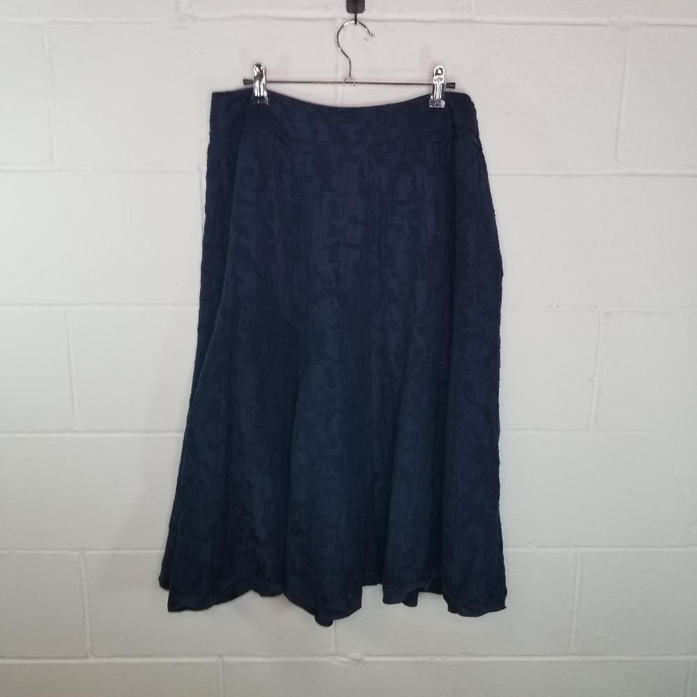 Talbots blue textured silk midi skirt new - Picture 8 of 11